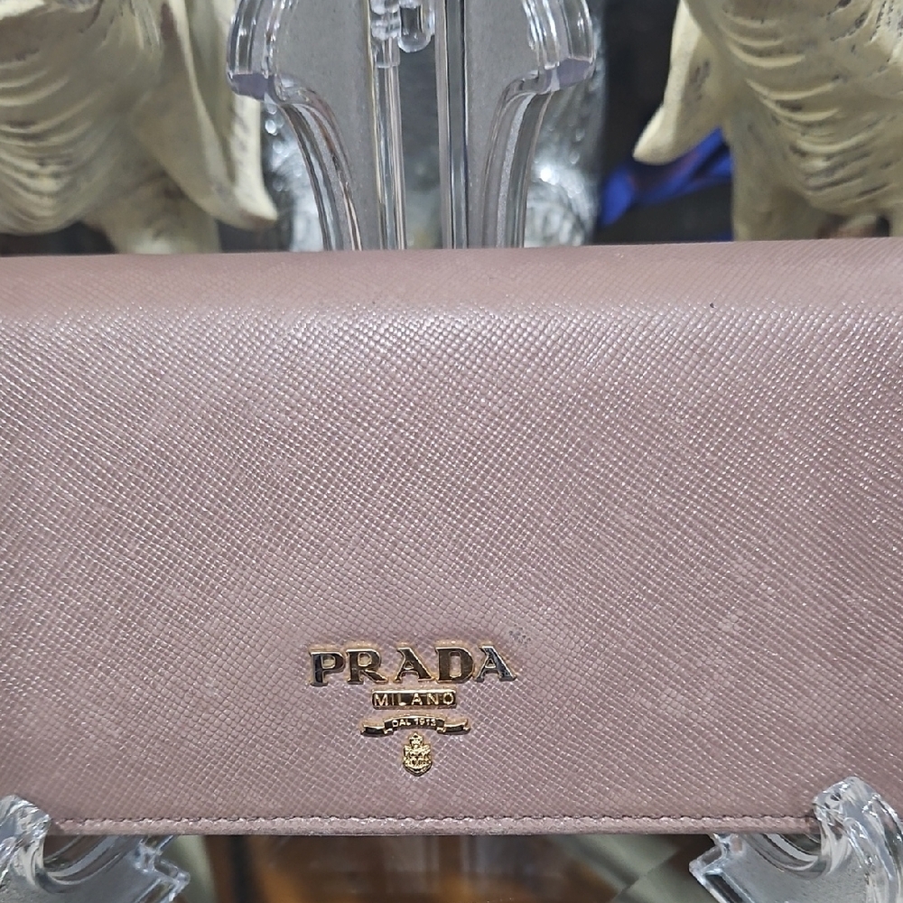 Prada Metallic Dusty Rose Saffiano Continental Wallet - Picture 3 of 16